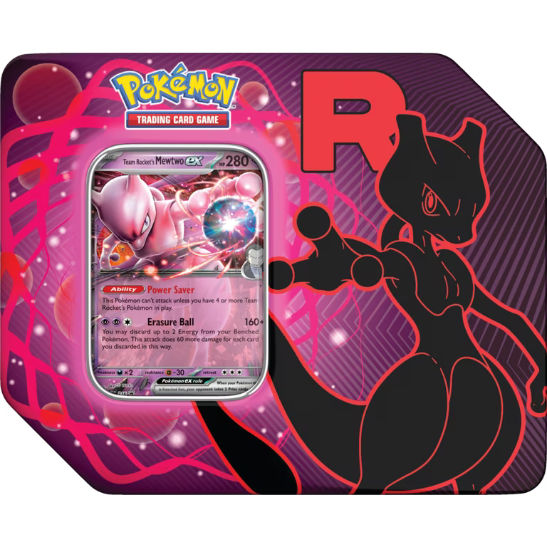 Pokemon TCG: Team Rocket's Mewtwo ex Tin