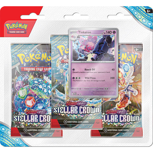 Pokemon TCG Stellar Crown 3-Pack Blister - Tinkaton