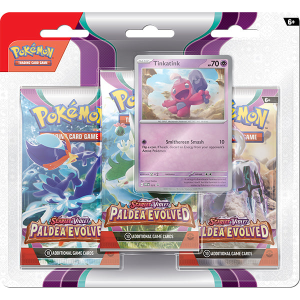 Pokemon TCG: Scarlet & Violet Paldea Evolved 3-Pack Blister - Tinkatink