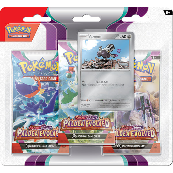 Pokemon TCG: Scarlet & Violet Paldea Evolved 3-Pack Blister - Varoom