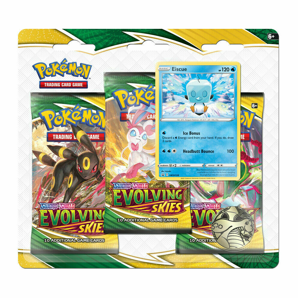Pokemon TCG: Sword & Shield Evolving Skies Three-Pack Blister