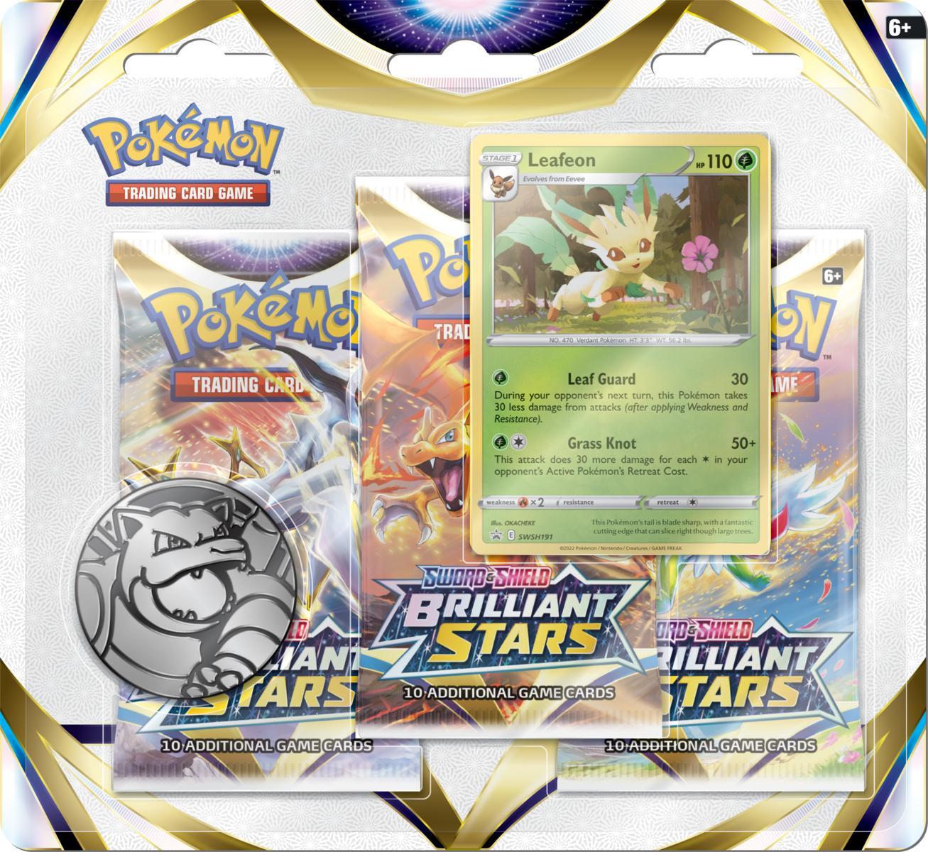 Pokemon TCG: Sword and Shield Brilliant Stars 3-Pack Blister