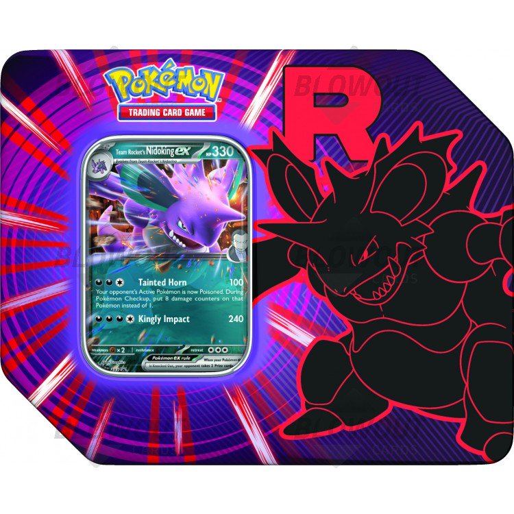 Pokemon TCG: Team Rocket's Nidoking ex Tin